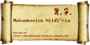 Matuskovics Hilária névjegykártya